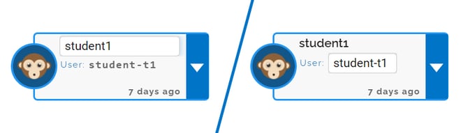 An image showing the nickname as a text box and the username as a text box.