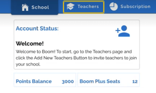 The "Home" page, highlighting where you can find the "Teachers" tab.