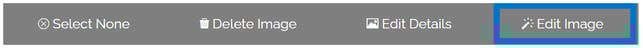 Image of edit image circled blue in the gray toolbar.