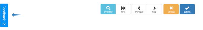 An image from the deck preview. An arrow points to a blue feedback button on the left side of the page.