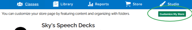 An image highlighting the "Customize my store" button in the top right.