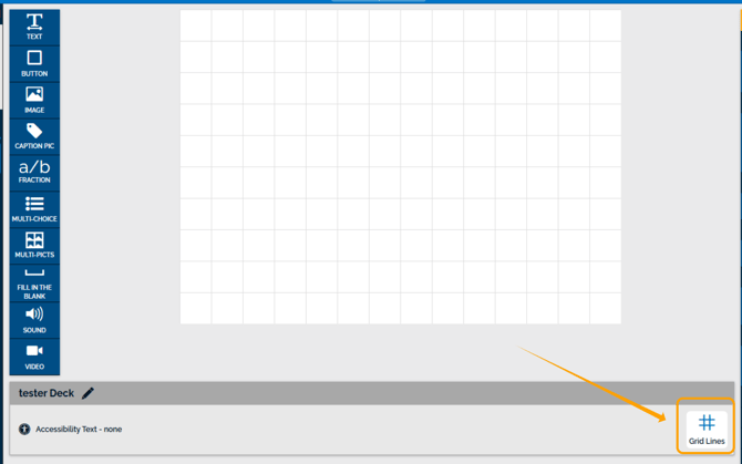Image of Grid Lines option button in the bottom right corner of the Studio deck editor.
