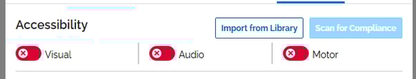 Image of Accessibility Toggles red and turned off in the Deck Details Play tab.