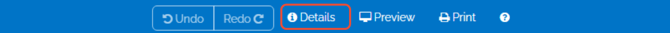 Image of Deck Details bar. Details button outlined in orange in this image.