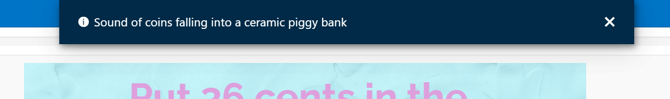 Image of Accessibility text being displayed on the screen when a sound is played.