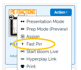 an image of the Fast Pin Button Circled