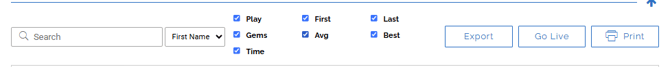 An image from reports view, highlighting the "export" button in the top right.