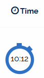 An image of a blue stopwatch with 0:58 inside, for fifty-eight seconds spent.