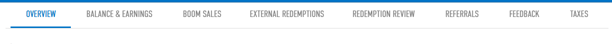 An image of the tabs in the sales overview section