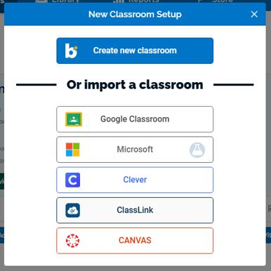 an image of the New classroom set up modal