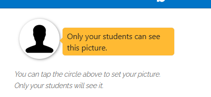 An image of the teacher profile highlighting the profile picture and the teacher nickname.
