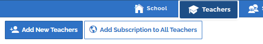 an image showing the Add Subscriptions to All Teachers button in the top left corner of the teachers tab