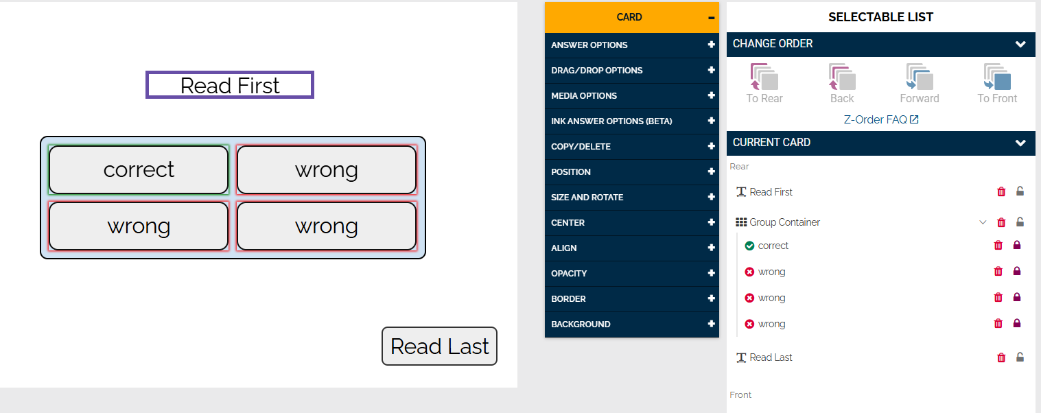 Image of Studio with the different elements following the Z-Order. 
