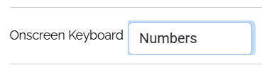 Image of the Numbers Onscreen Keyboard option.