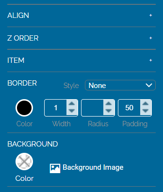 Image of the drop zone's border properties.