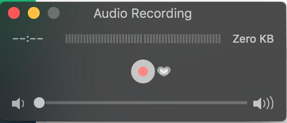 Image of QuickTime Player Audio Recording window.