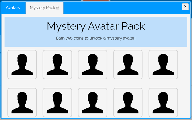 An image of a mystery avatar pack costing.