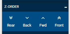 An image of the z-order section with options for "rear", "back", "forward", and "front".