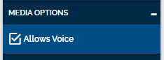 An image showing media options and the option for "allows voice".