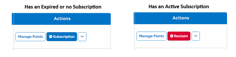 Image of managing teacher subscription that has expired/none and teacher subscription that is active..