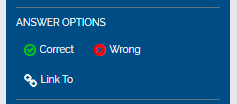 Image of Linking cards with the Link To options in the Answers Options tab.
