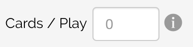 Image of Entry box for the number of cards per play in Details.