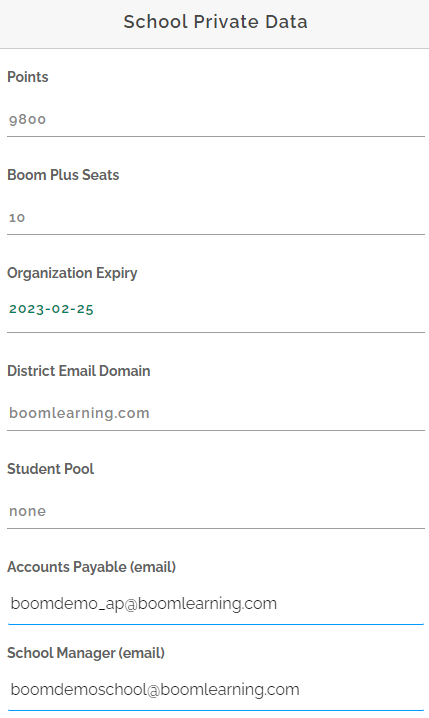Image of School Private Data Info.