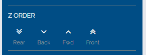 Image of Z-Order section with different options to rearrange the element's Z-Order.
